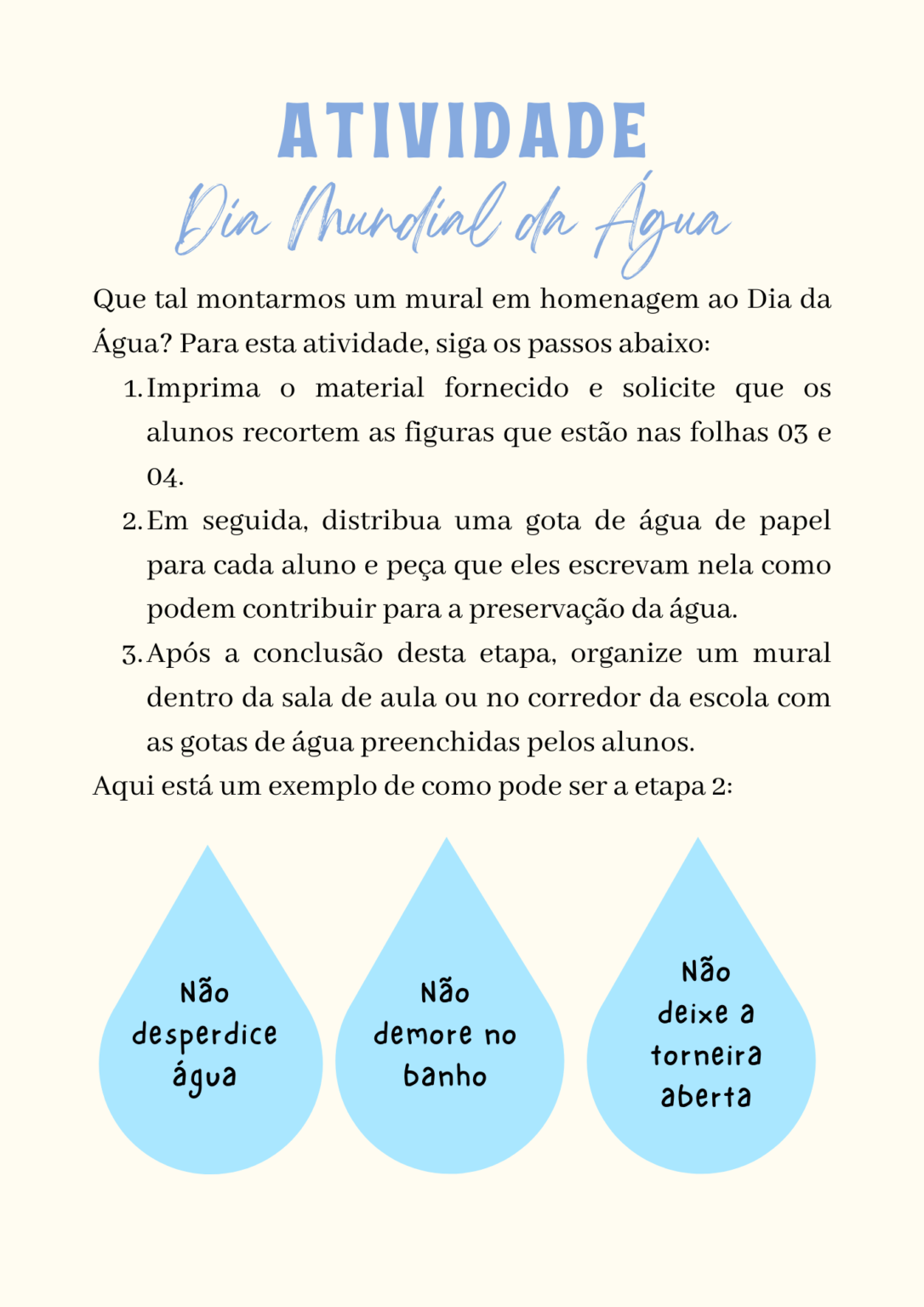 Roteiro Dia Da Gua Subst Ncia Inorg Nica Lojinha Virtual Da